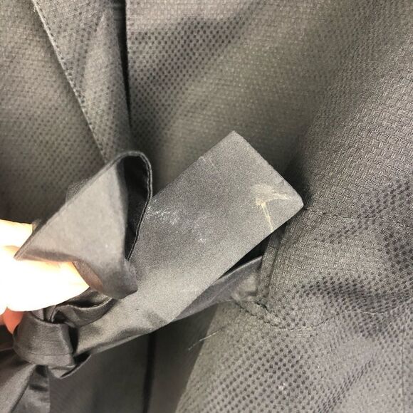 THEORY | Tie Front Black Blazer Cotton Linen Sz 8 - Picture 10 of 10